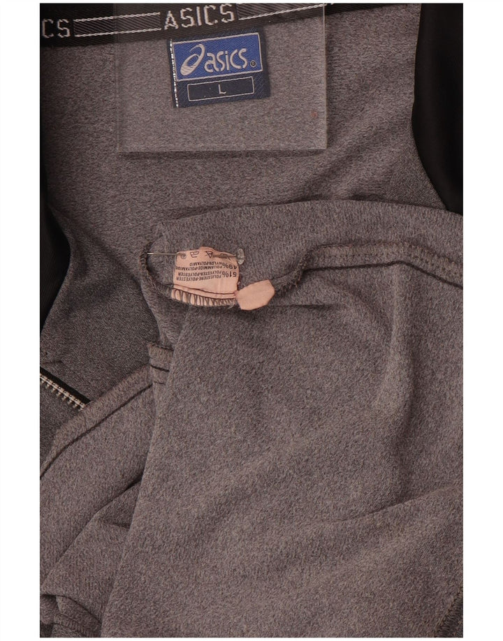 ASICS Herren-Trainingsanzug-Top-Jacke, großes graues Polyester