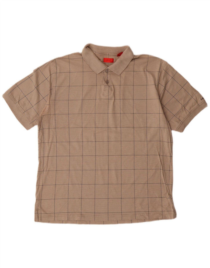 Izod Herren-Poloshirt, groß, beige, geometrische Baumwolle