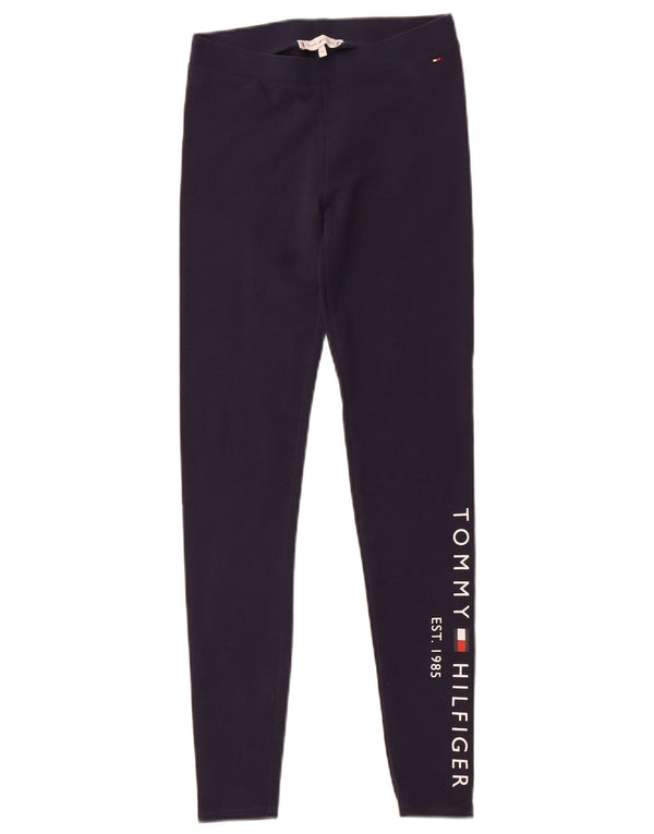 Tommy Hilfiger Grafik-Leggings für Mädchen, 13–14 Jahre, marineblaue Baumwolle