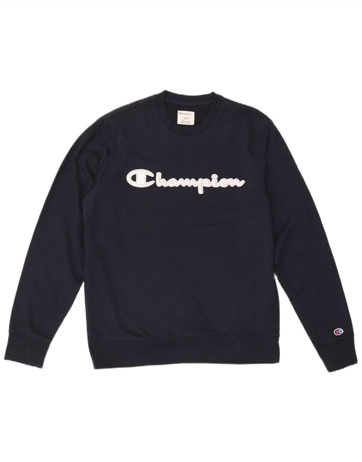 CHAMPION Herren-Sweatshirt mit Grafik, mittlere marineblaue Baumwolle