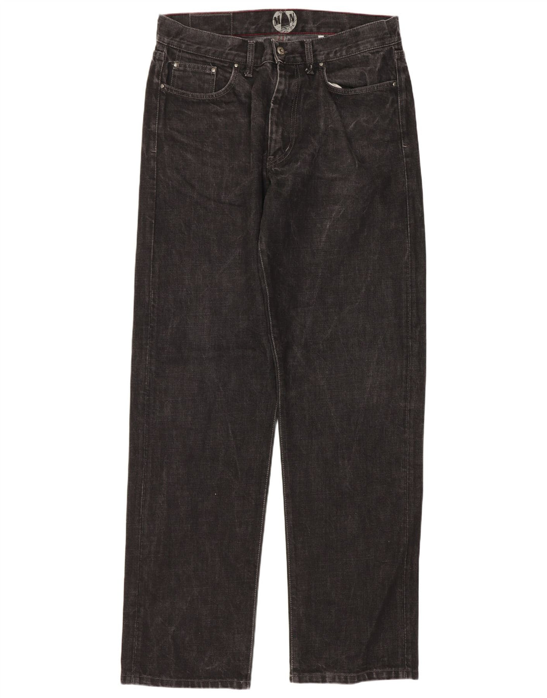 Murphy & Nye Herren Straight Jeans W34 L33 Schwarze Baumwolle