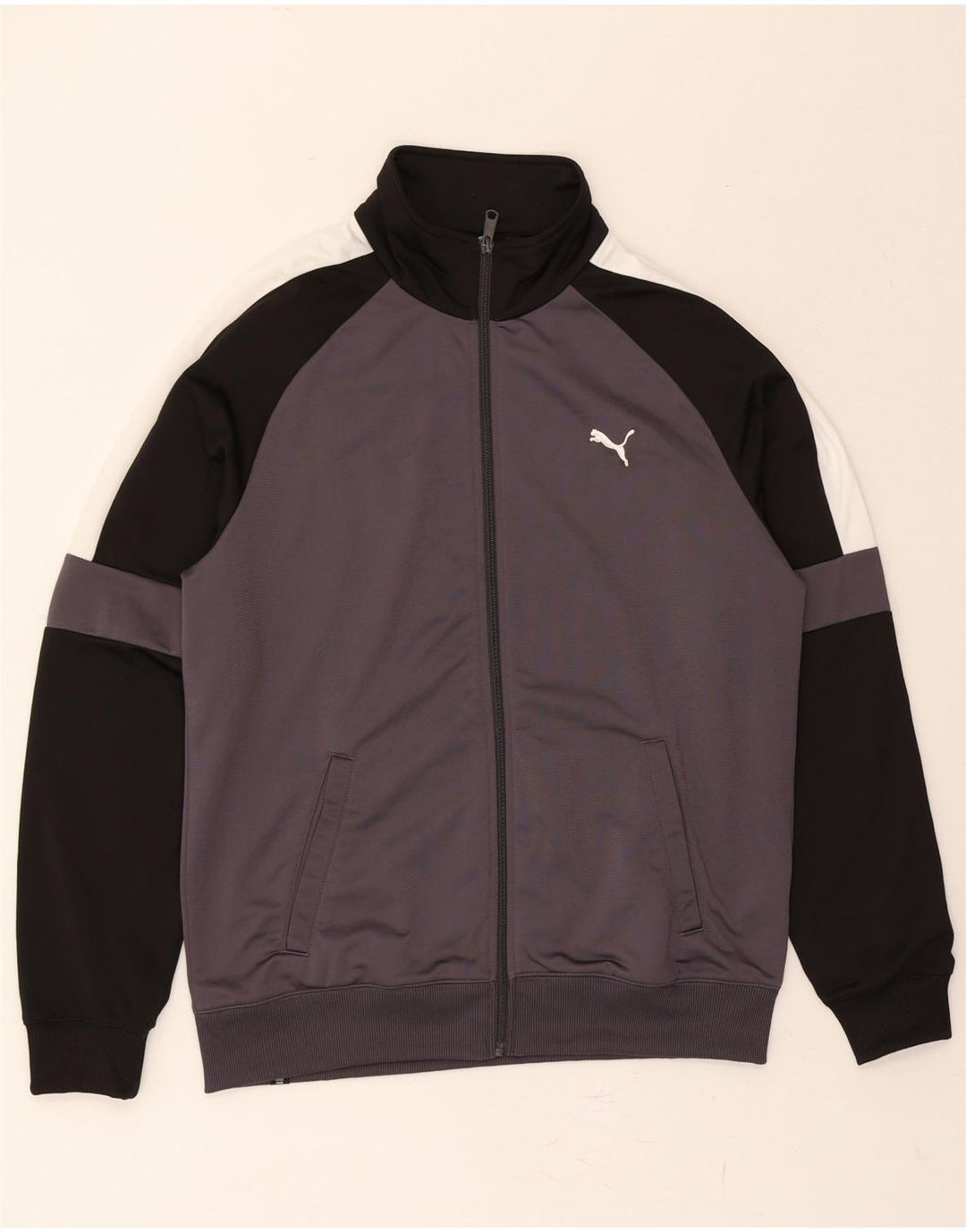 PUMA Mens Full Tracksuit Medium Grey Colourblock Polyester Vintage Puma and Second-Hand Puma from Messina Hembry 