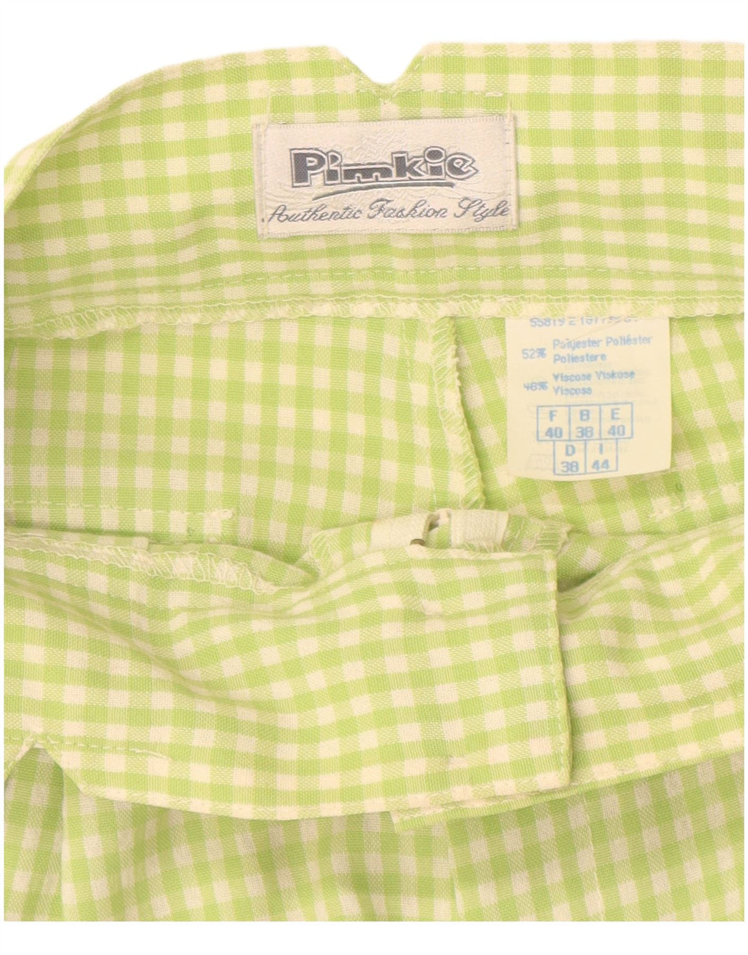 PIMKIE Damen-Chinoshorts mit hoher Taille, IT 44, Mittel W26, grüner Gingham