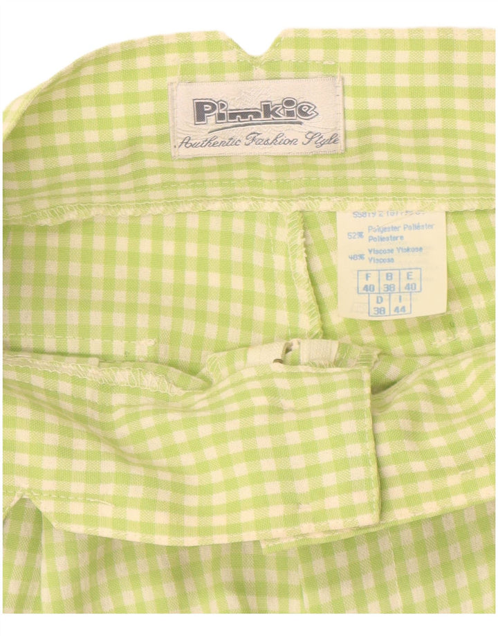 PIMKIE Damen-Chinoshorts mit hoher Taille, IT 44, Mittel W26, grüner Gingham