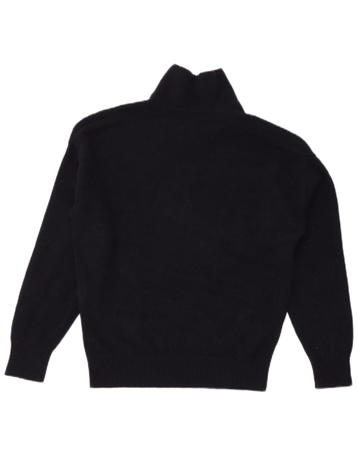 MASSIMO DUTTI Damen Rollkragenpullover Pullover UK 14 Mittelmarineblaue Wolle