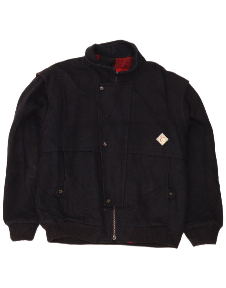 Carrera Herren Bomberjacke UK 40 Große marineblaue Wolle