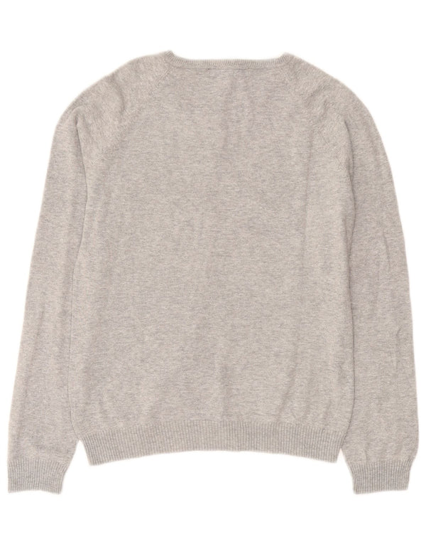 Zara Damen-Cardigan-Pullover UK 16 Große grau gefleckte Baumwolle