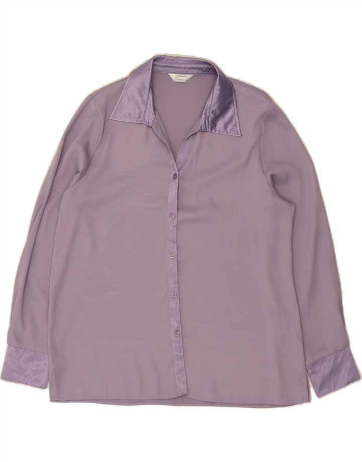 ST. BERNARD Womens Shirt Blouse UK 16 Large Purple Polyester Vintage St. Bernard and Second-Hand St. Bernard from Messina Hembry 