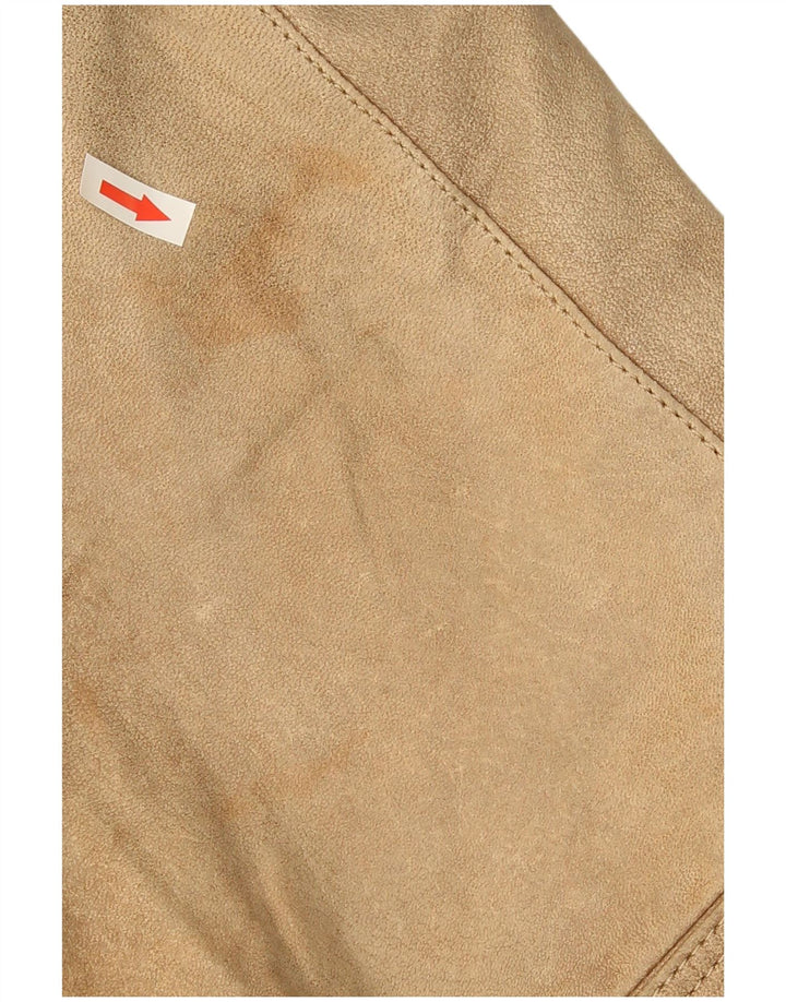 Vintage Herren 2-Knopf-Wildleder-Blazerjacke UK 40 Großes beiges Leder