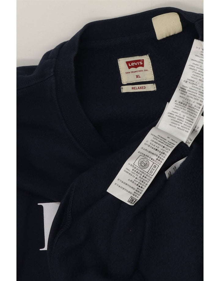 Levi's Herren Relaxed Graphic Sweatshirt Pullover XL Marineblau Baumwolle