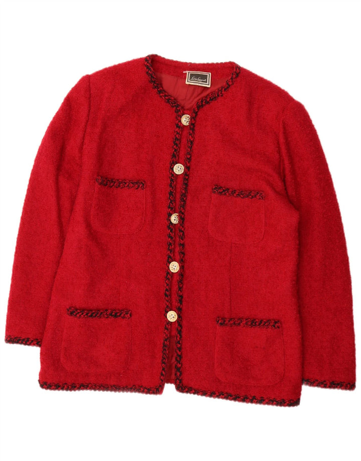 Luisa Spagnoli Damen 5-Knopf-Blazerjacke UK 16 Große rote Schurwolle