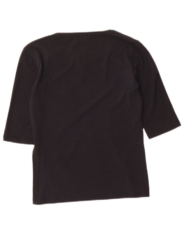 Max Mara Damen Top 3/4 Ärmel UK 8 Small Schwarz