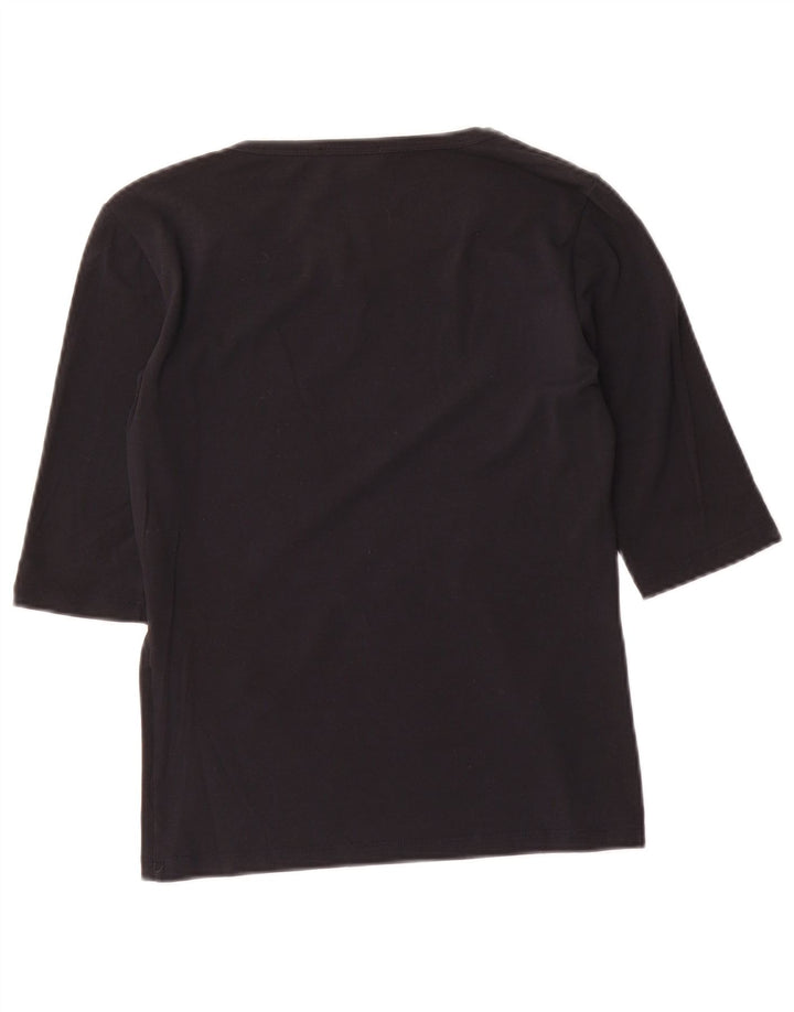 Max Mara Damen Top 3/4 Ärmel UK 8 Small Schwarz