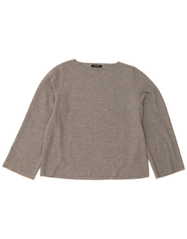 Zara Damen Trafaluc Übergroßes Top Langarm UK 10 Small Grau