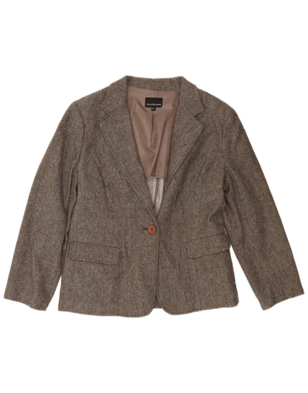 Calvin Klein Jeans Damen 1-Knopf-Blazerjacke UK 20 2XL Grau