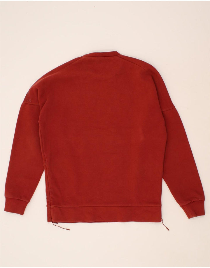 ADIDAS Mens Graphic Sweatshirt Jumper Medium Red Cotton Vintage Adidas and Second-Hand Adidas from Messina Hembry 