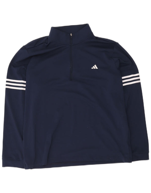 Adidas Herren-Pullover-Trainingsanzug mit Reißverschluss, XL, Marineblau, Polyester