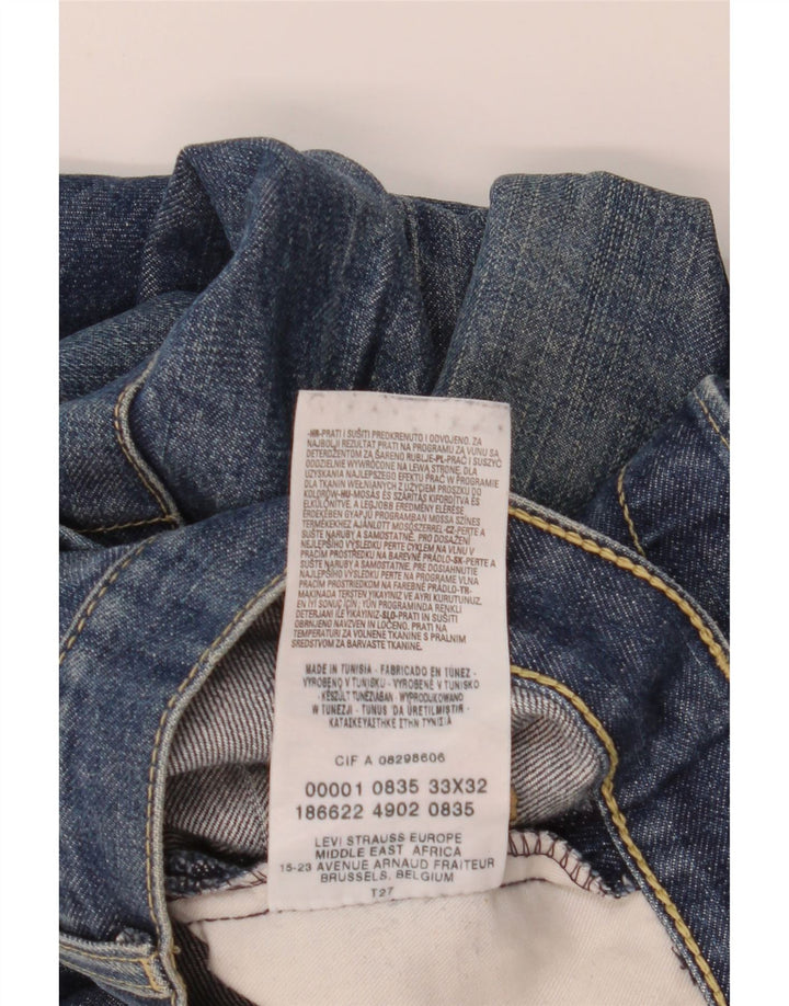 Levi's Herren Straight Jeans W33 L32 Blaue Baumwolle