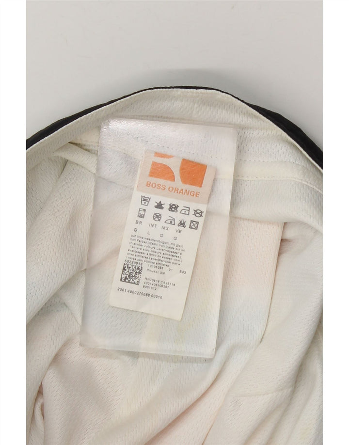 Hugo Boss Herren-Badeshorts, groß, orange gestreift, Polyester