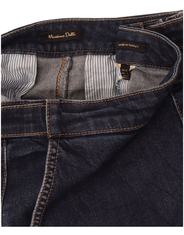 Massimo Dutti Damen Schlagjeans EU 36 XS W26 L30 Marineblau