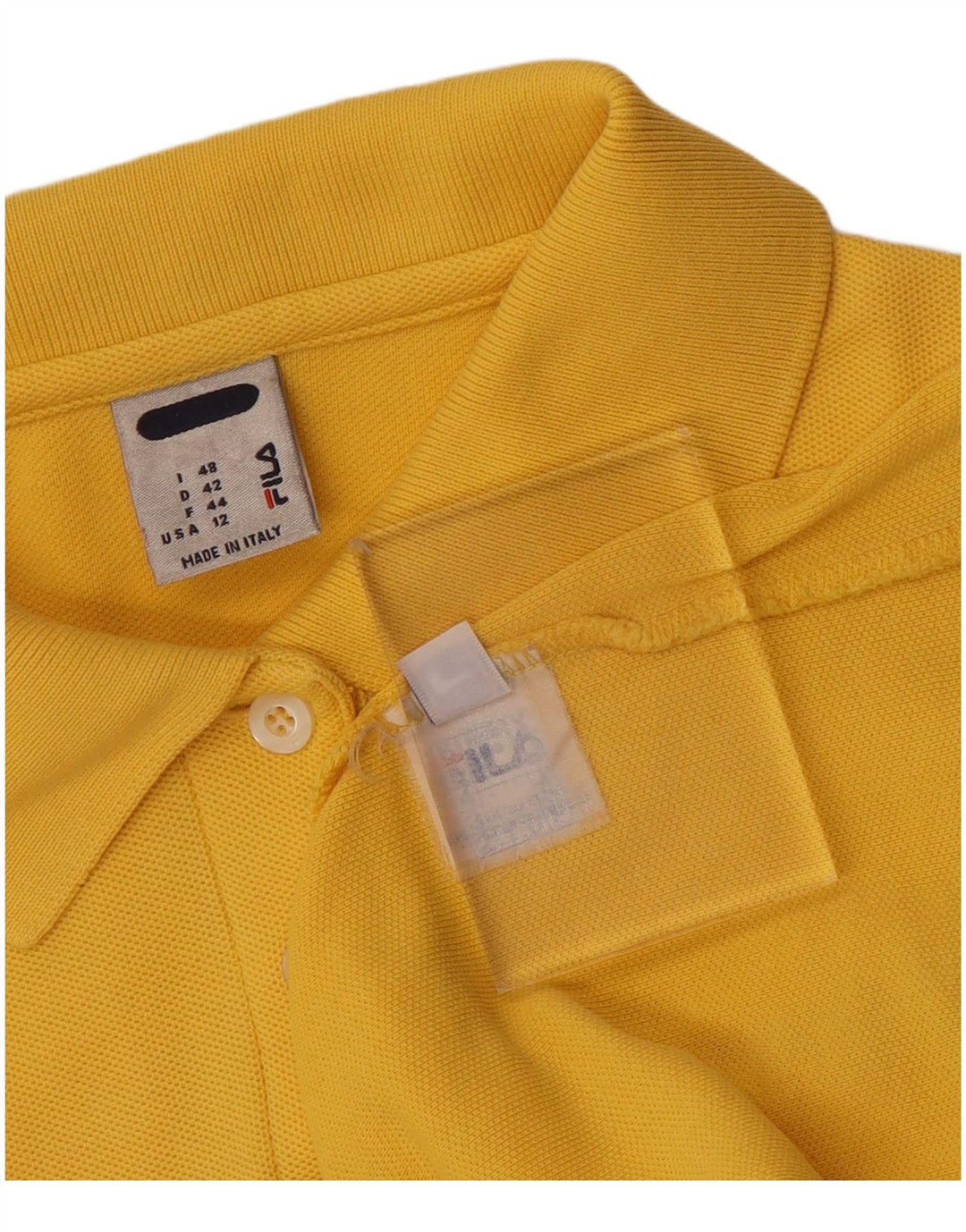 Fila Damen Poloshirt IT 48 XL Gelb Baumwolle