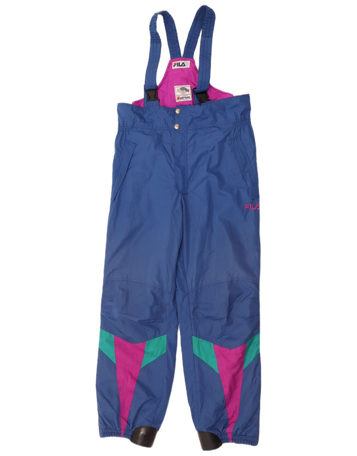 Fila Herren-Latzhose, Skihose IT 50, groß, blaues Farbblock-Polyester