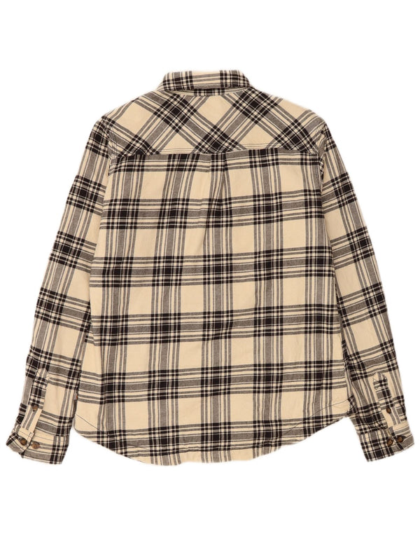 Carhartt Damen Lumberjack Flanellhemd UK 6 XS Beige karierte Baumwolle