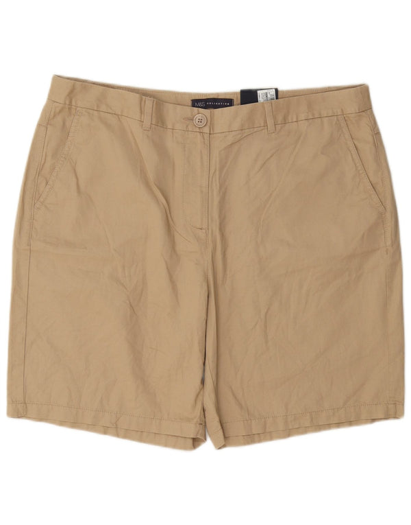 Marks & Spencer Damen Chinoshorts UK 16 Large W34 Beige Baumwolle