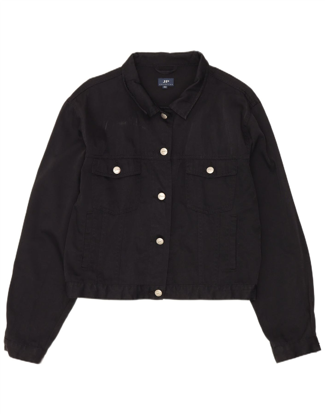 JP COLLECTION Damen Crop Bomberjacke EU 40 Mittelschwarzes Nylon