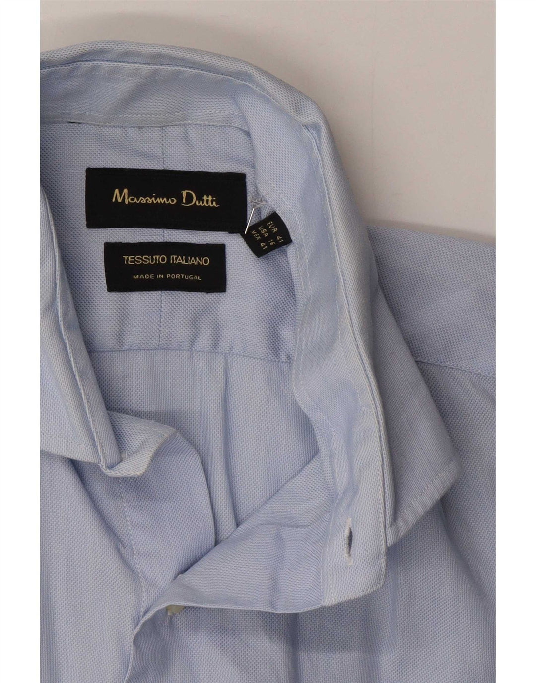 Massimo Dutti Herren-Formalhemd, Größe 41, groß, Blau