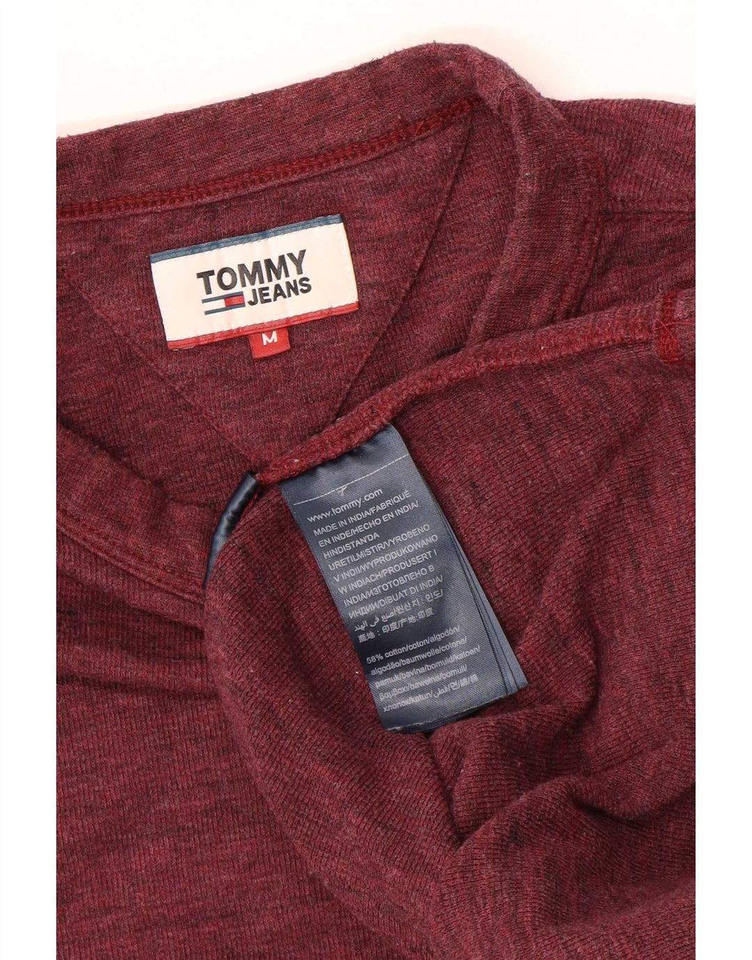 Tommy Hilfiger Herren-Oberteil, langärmelig, mittelbraun, gefleckte Baumwolle