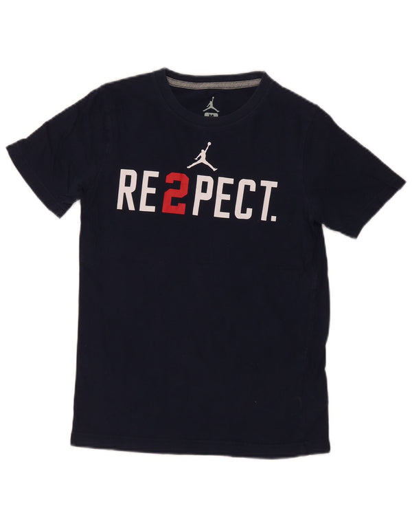 Jordan T-Shirt mit Grafik für Jungen, 10–11 Jahre, marineblaue Baumwolle