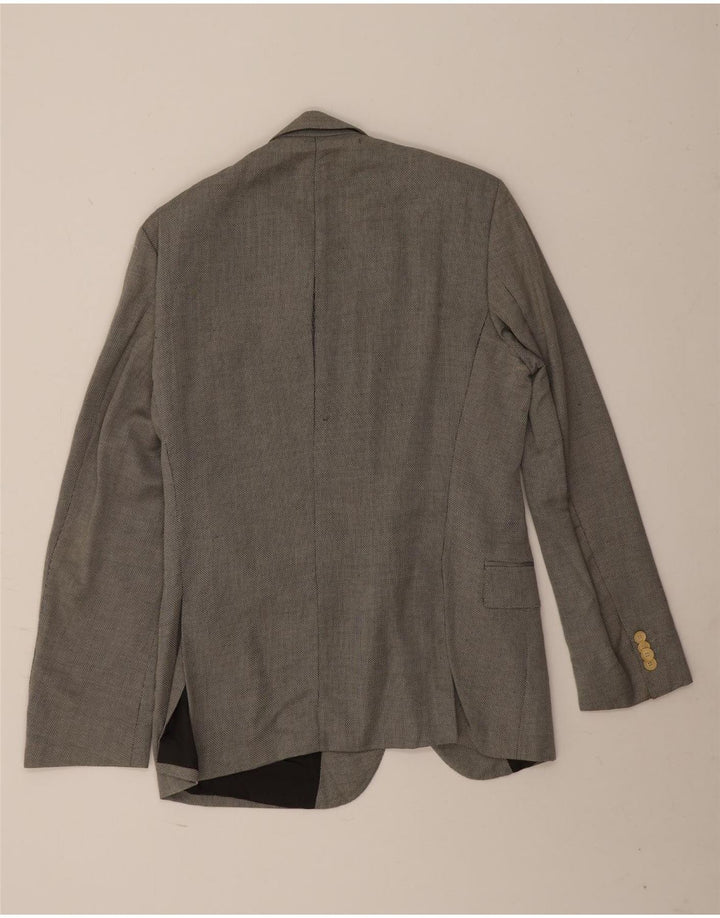 Hugo Boss Herren-Blazer mit 2 Knöpfen, EU 46, klein, graue Schurwolle