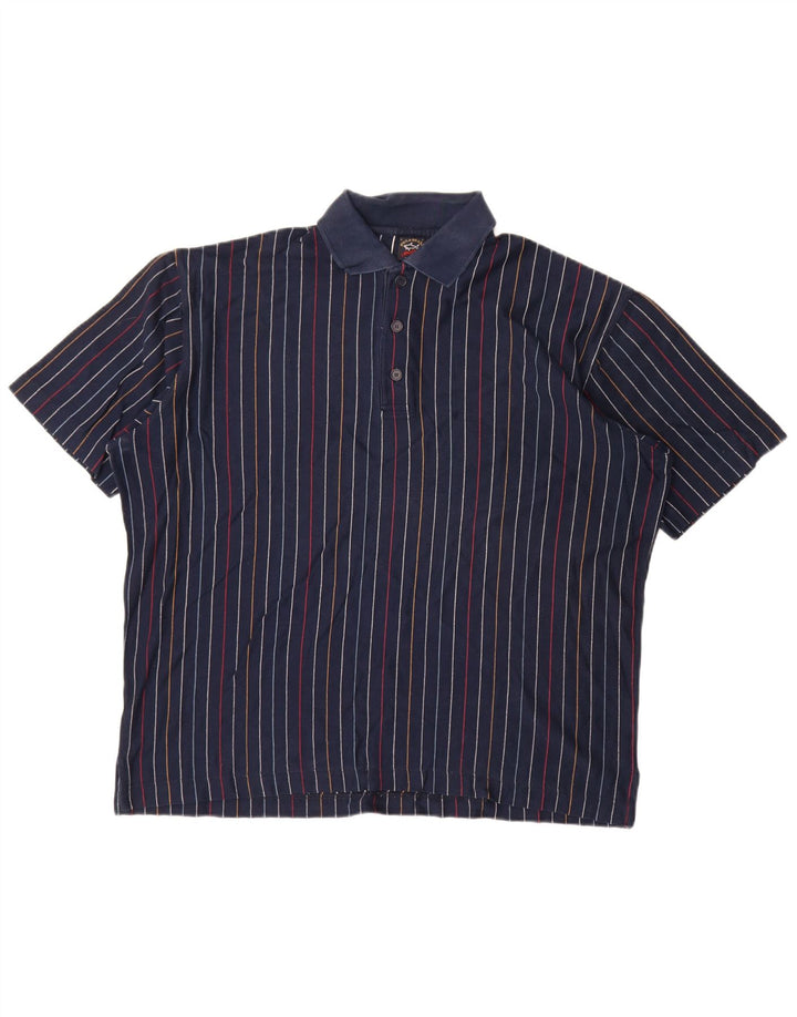 Paul & Shark Herren-Poloshirt, groß, Marineblau gestreift