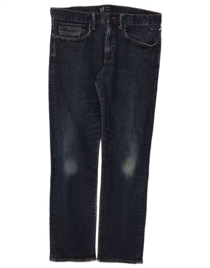 Gap Herren Slim Jeans W32 L27 Marineblau Baumwolle