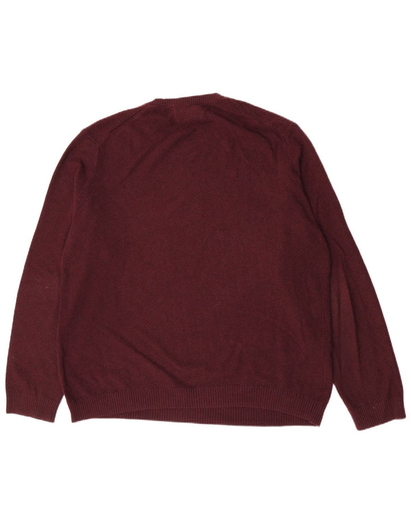 John Lewis Herren-Pullover mit Rundhalsausschnitt, 2XL, Burgunderrot, Baumwolle