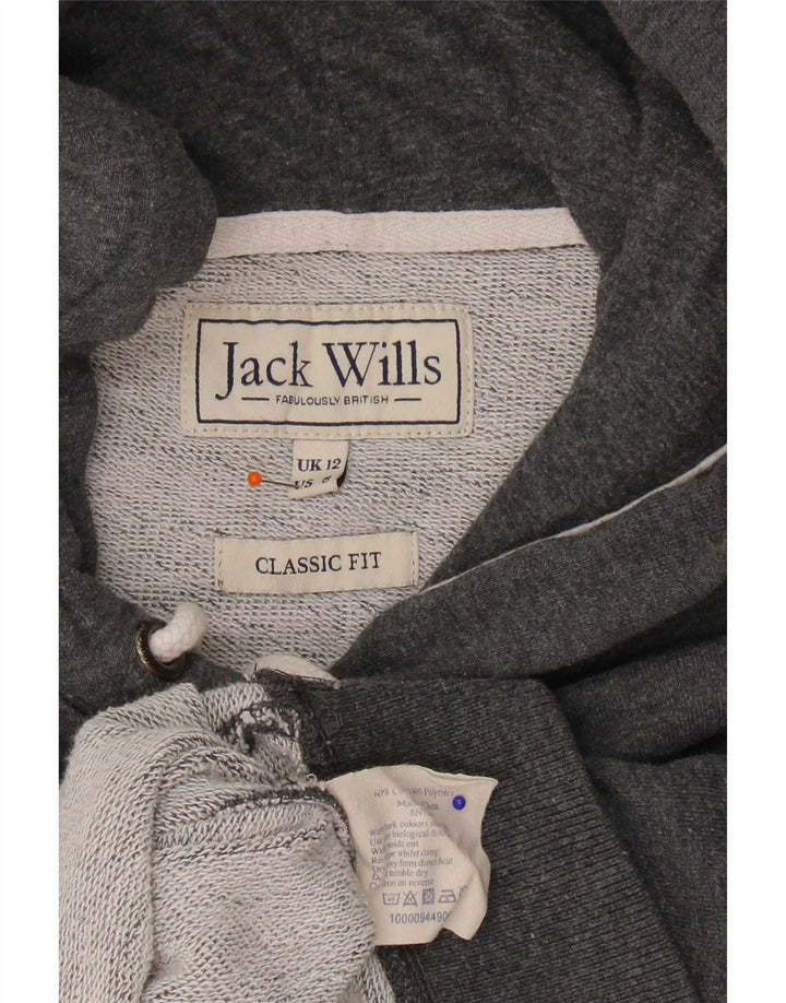Jack Wills Damen-Sweatshirt mit grafischer klassischer Passform, Gr. 12, Mittelgrau