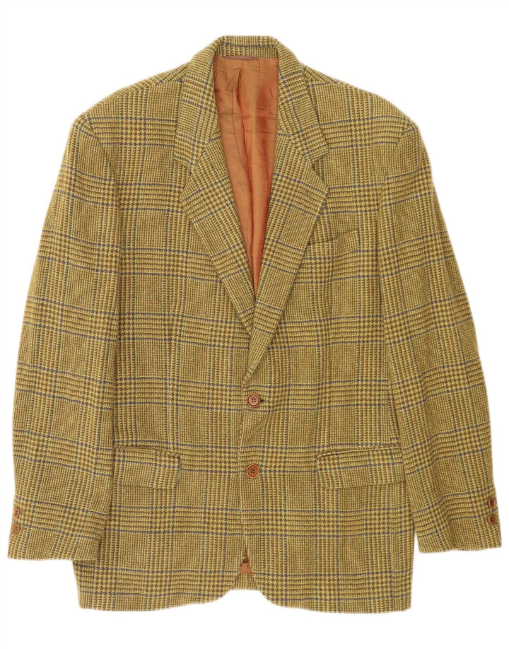 GB.PEDRINI Herren-Blazer mit 2 Knöpfen, IT 50, groß, grüner Hahnentrittmuster
