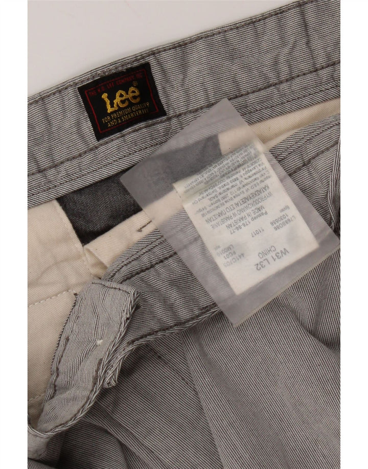 Lee Slim Chino-Hose für Herren, W31, L32, graue Nadelstreifen-Baumwolle