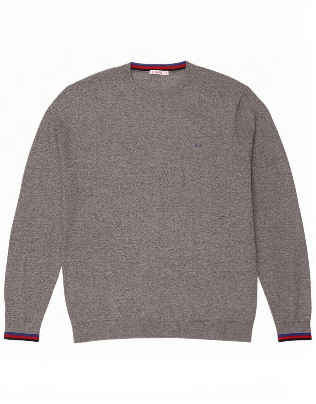 Sun68 Herren-Pullover mit Rundhalsausschnitt, 2XL, graue Wolle