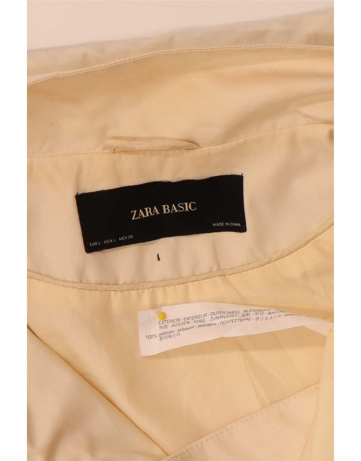 Zara Damen Bomberjacke mit Kapuze UK 14 Large Beige Polyester