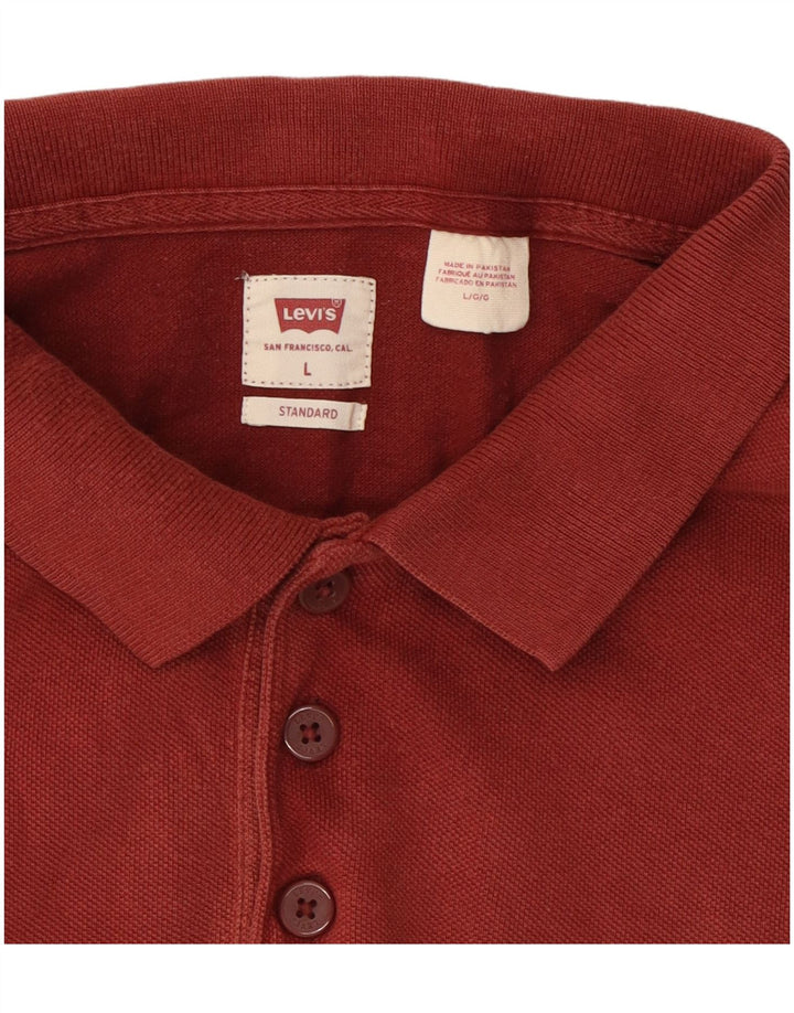 Levi's Herren Standard-Poloshirt, Größe L, Burgunderrot, Baumwolle