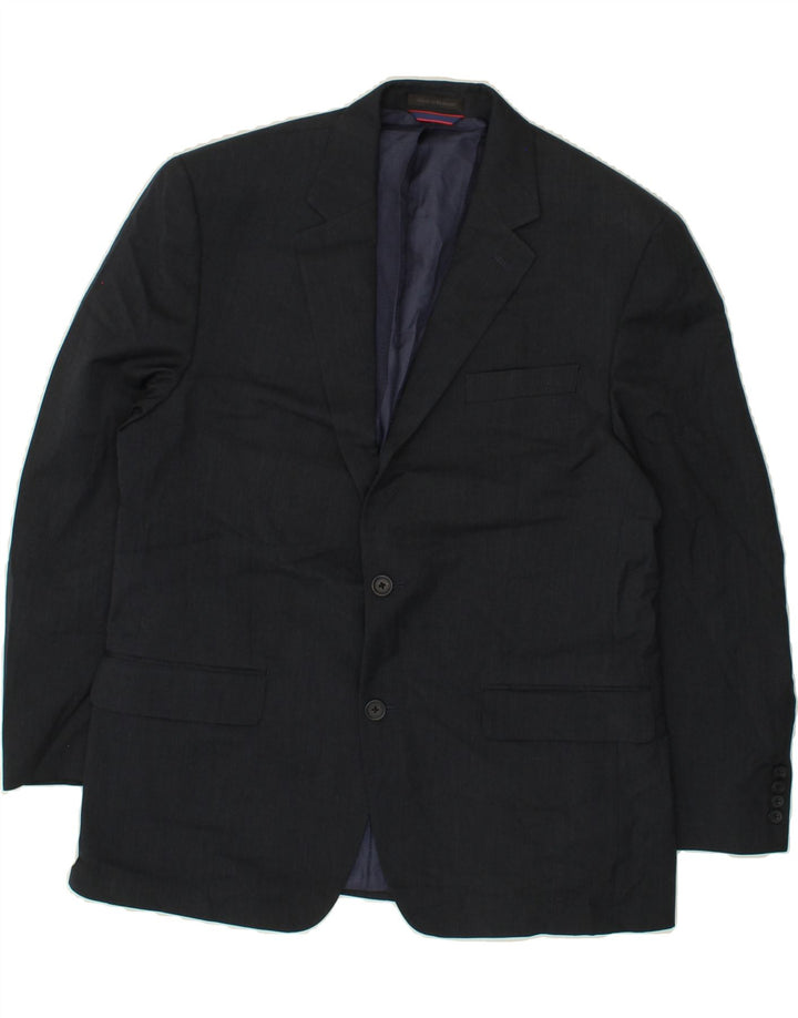 IZOD Mens 2 Button Blazer Jacket UK 42 XL Navy Blue Polyester Vintage Izod and Second-Hand Izod from Messina Hembry 