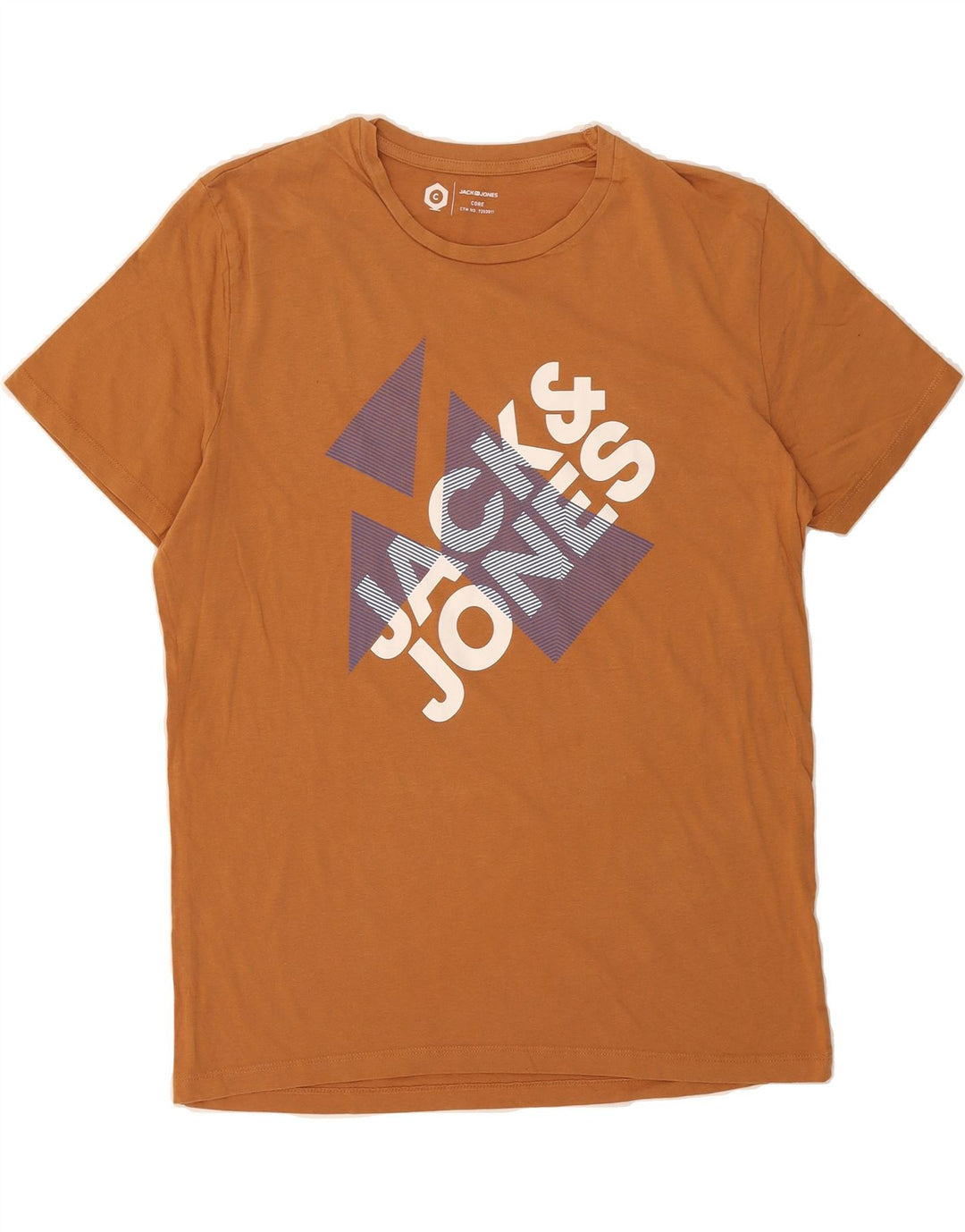 JACK & JONES Mens Graphic T-Shirt Top XL Brown Vintage Jack & Jones and Second-Hand Jack & Jones from Messina Hembry 