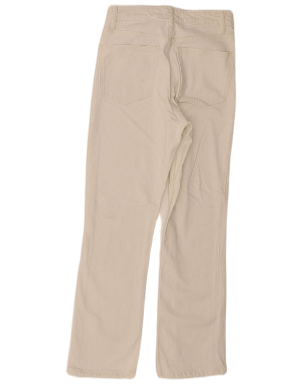 Zara Damen Straight Jeans EU 36 XS W26 L27 Weiße Baumwolle