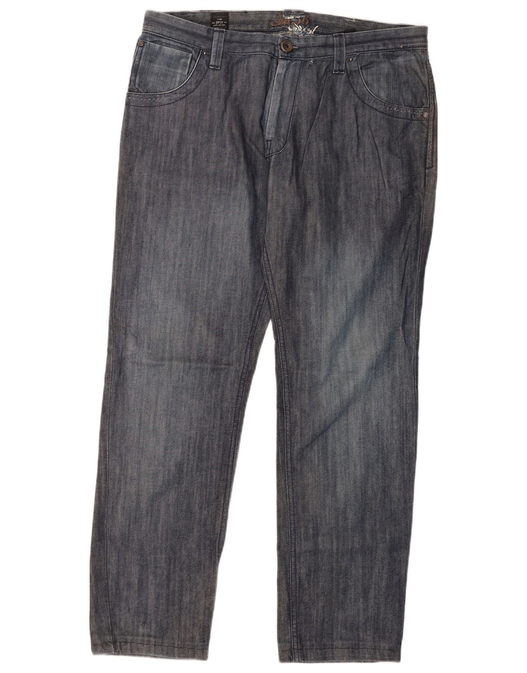 Datch Herren Straight Jeans W36 L30 Marineblaue Baumwolle
