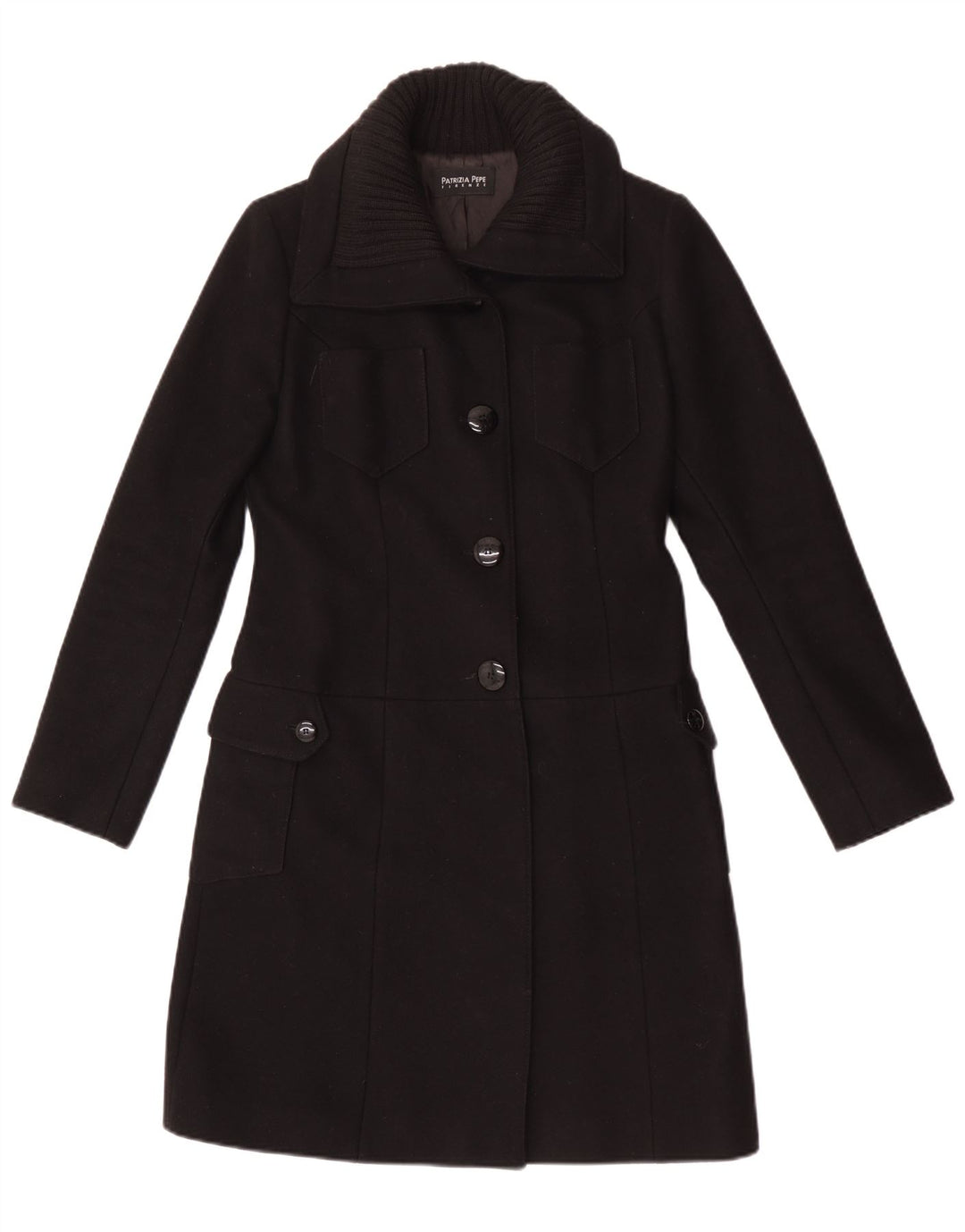 Patrizia Pepe Damen Mantel UK 8 Small Schwarz