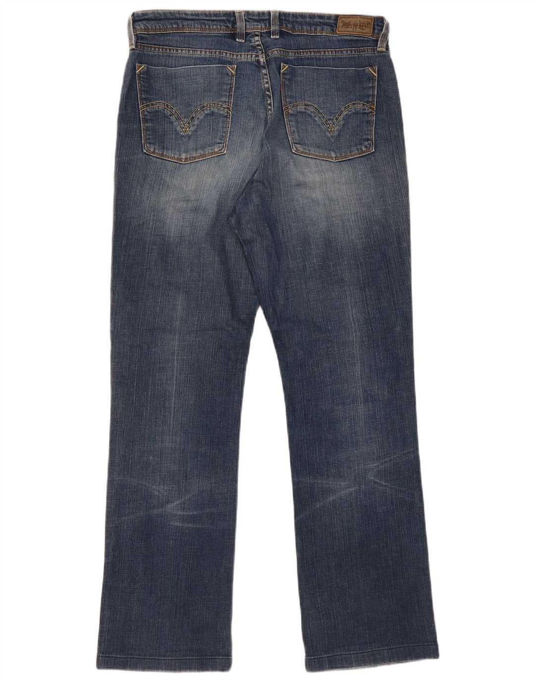 Levi's Damen 627 Straight Jeans W34 L30 Blaue Baumwolle