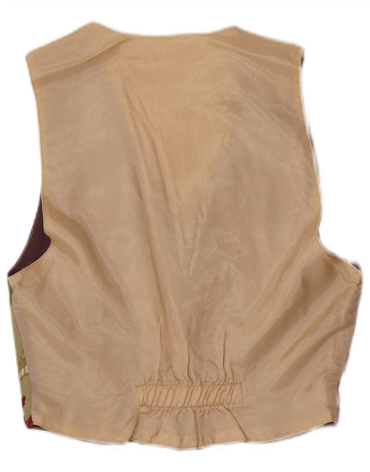 Vintage Herren Weste XS Khaki Floral