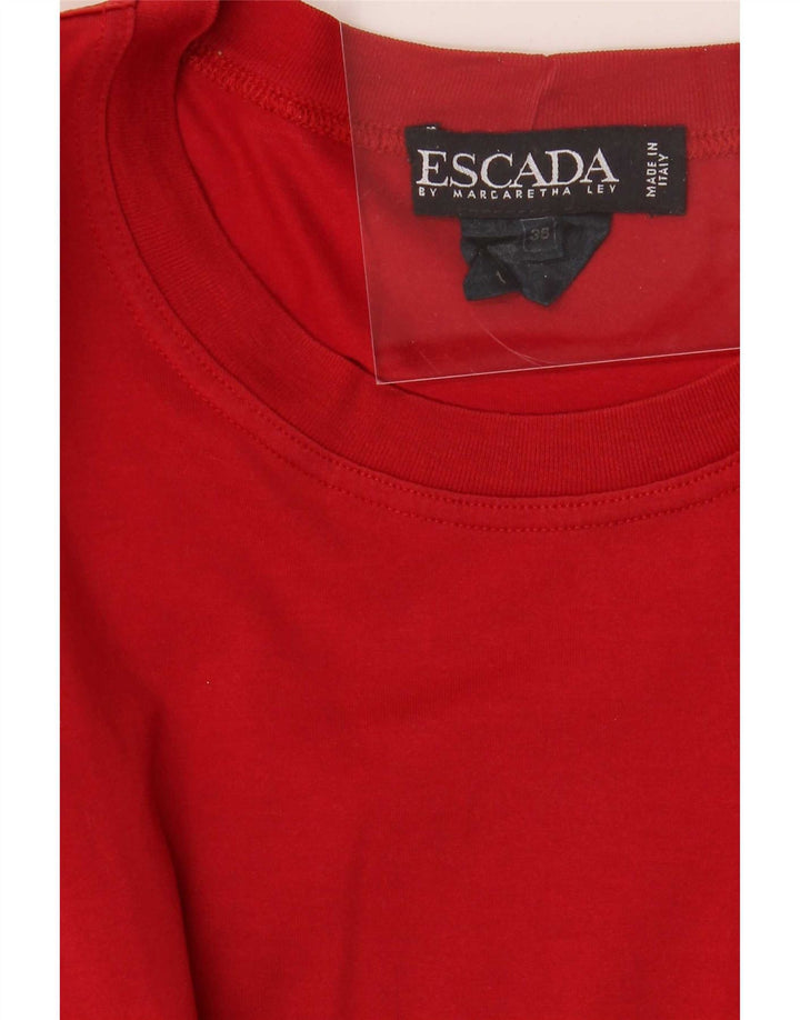 Escada Herren T-Shirt Top Größe 38 Mittelrote Baumwolle